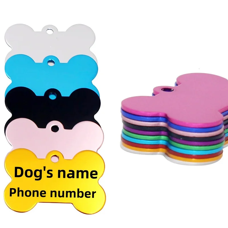 Engraved Dog Id Tag Personalized Pet Collar Pendant Anti-Lost Pet Id Tag Customized Cat Puppy Name Phone No. Tags Pet Supplies