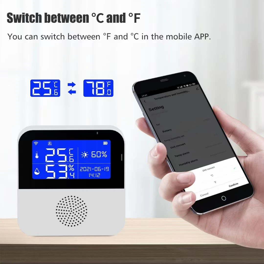 

Tuya Smartlife APP WIFI Temperature&Humidity Alarm Sensor