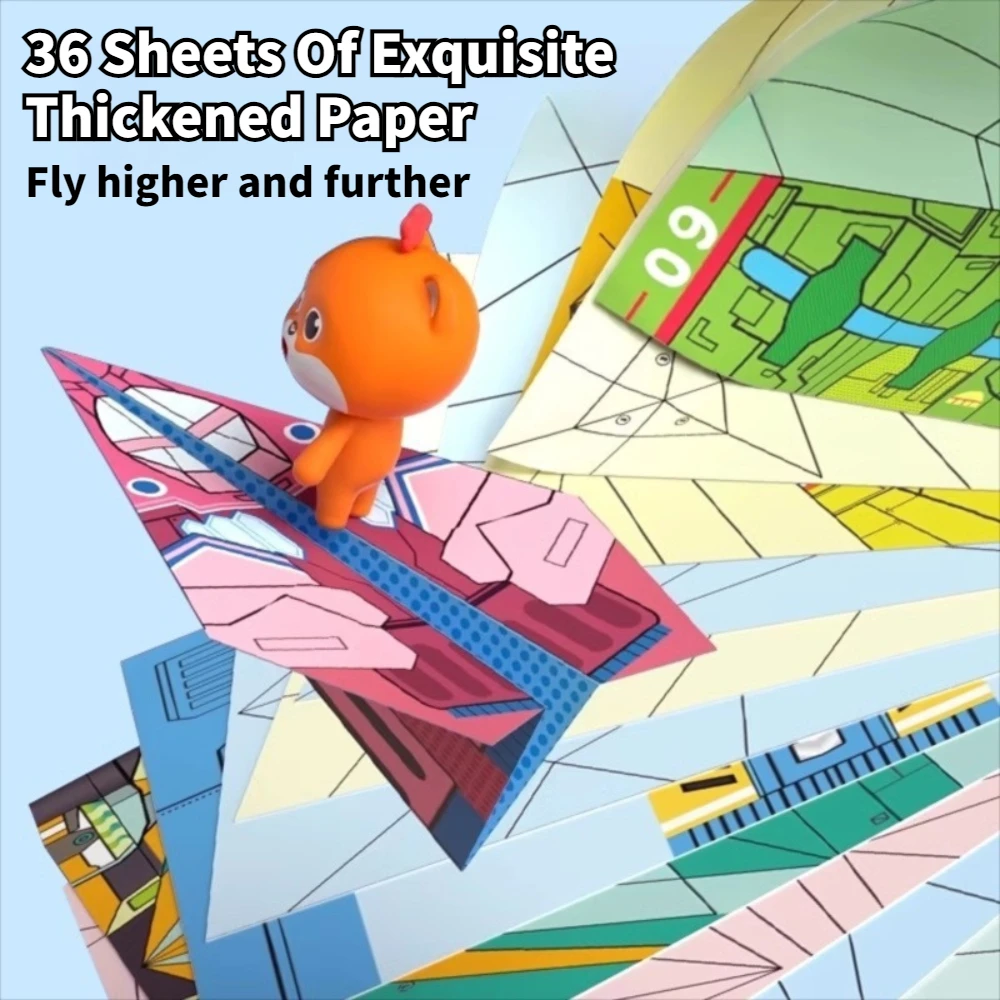 

36Pcs DIY Children's Origami Airplane Parent-Child Full-Color Handmade Toy Airplane Educational Toy Hands-On Ability Puzzle Toy