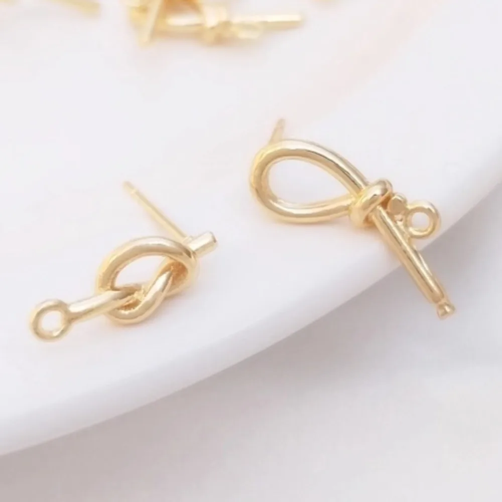 

14-каратное золото, сохраняющее цвет, витая нить, завязанная в виде кольца, серьги, высококачественные серьги ручной работы, аксессуары, материалы