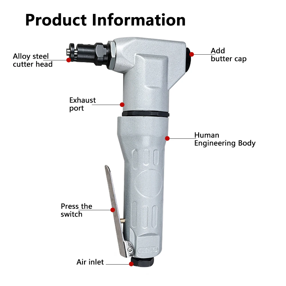 Pneumatic Metal Cutting Tool Handheld Air High Hardness Blade Scissors Metal Sheet for Cutting Steel/Aluminium/Plastic Air Tools