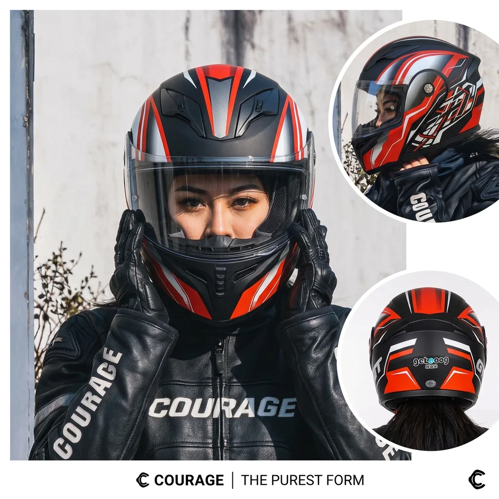 DOT Certified Adults Flip-Up Motorcycle Helmet With Dual Inner Visor, Geometric Pattern Full Face Helmet For Motorbike Racing