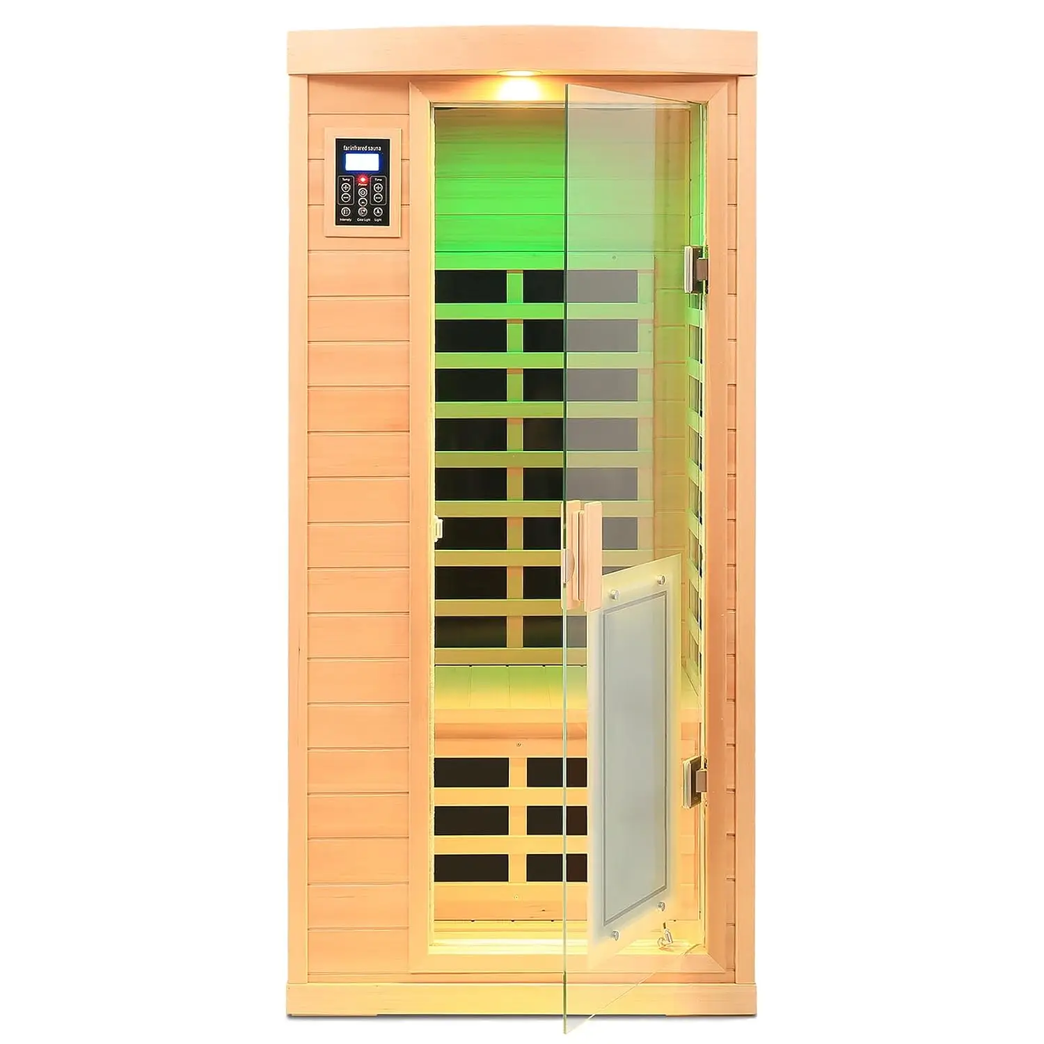 Far Infrared Sauna 1 Person Infrared Home Sauna Room 0-5mG Utra Low EMF Home Sauna Spa 1460W Canadian Hemlock, Customized