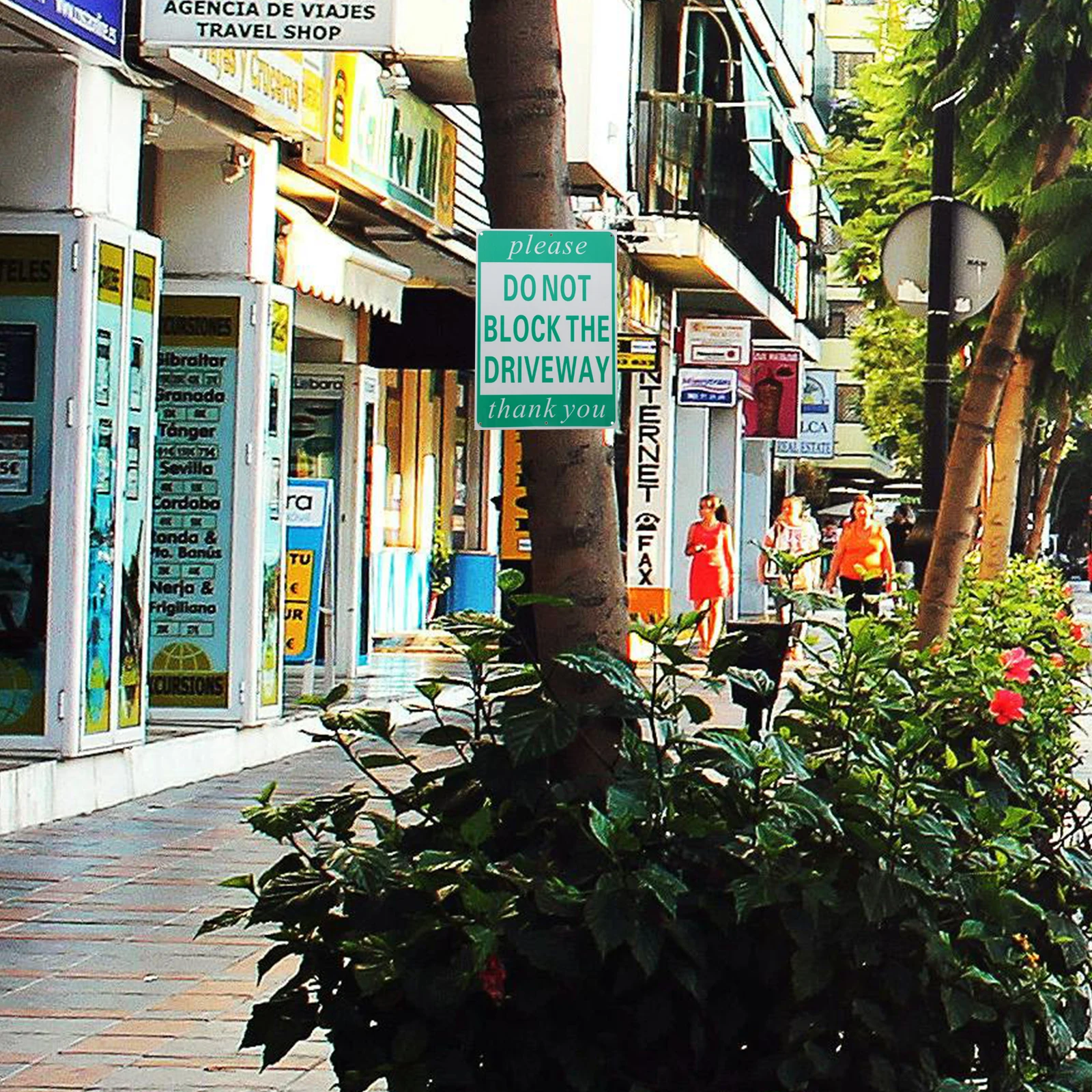 لا توجد علامة ركن السيارة المعدنية لا تحجب ساحة الممر غير رمز وقوف السيارات علامة السلامة الخارجية للاستخدام المنزلي #1