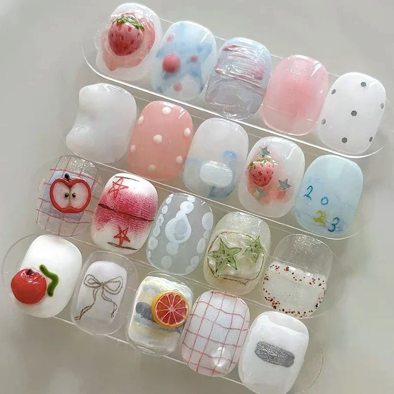 مسمار قالب من السيليكون الإغاثة الفاكهة الفراولة البرتقال شكل نحت منحني مسمار الفن قالب ثلاثية الأبعاد شفافة مسمار الفن زينة DIY بها بنفسك