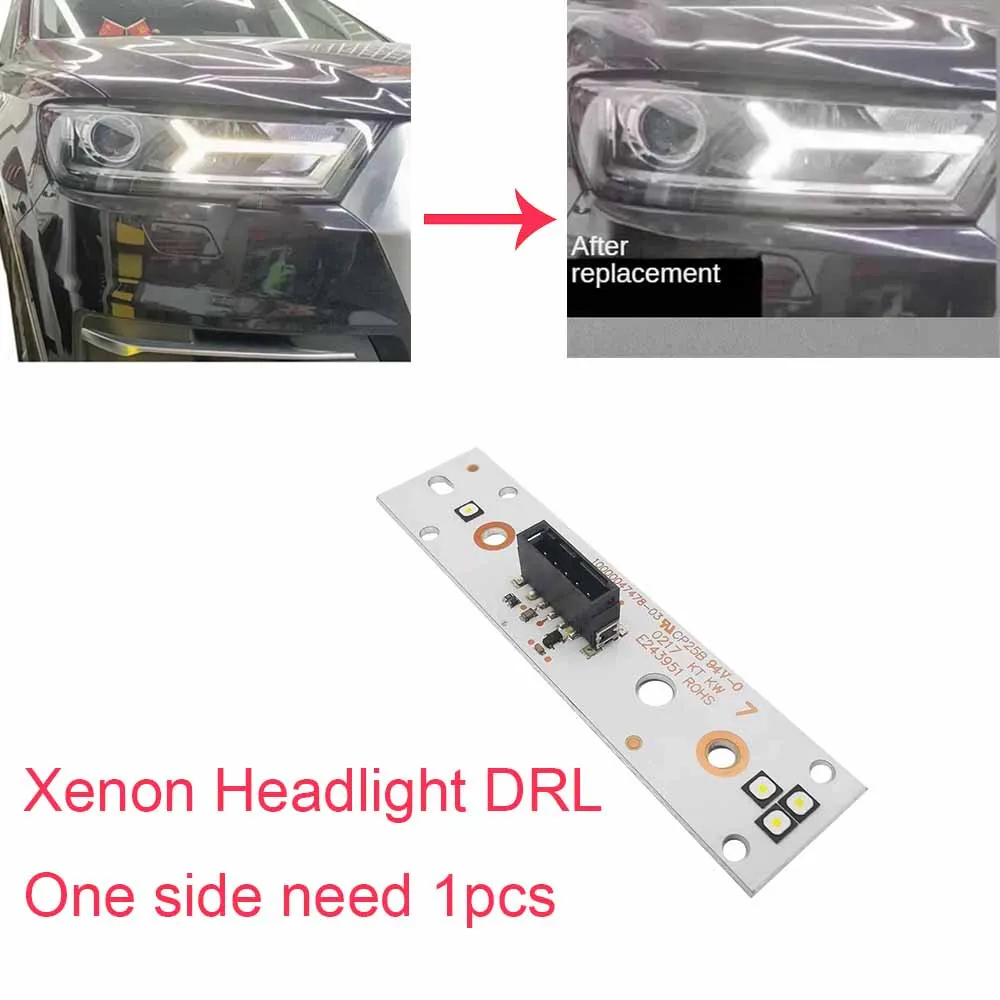 White Lightsource Daytime Running Light LED Boards For AUDI Q7 Xenon Headlight 2017-2019 Left Right Angel Eyes DRL OE# 4M0941475