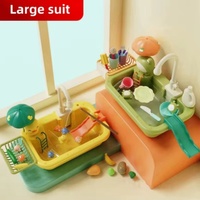 New Kids Kitchen Sink Electric Dishwasher With Running Toy Water Pretend Play Food Fishing Toys Role Play Kids Birthday Gifts