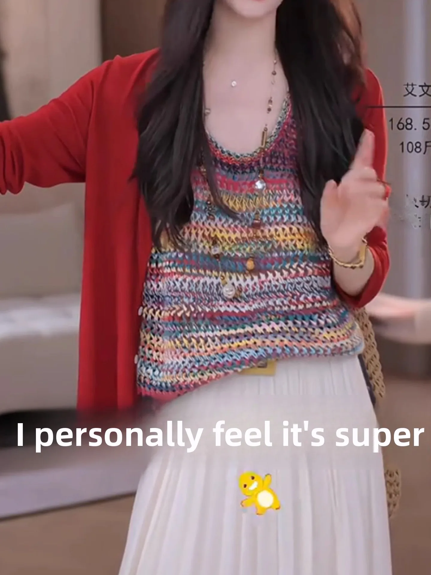 Color Blo Hollow out Design Casual Svel Knitted Top Overhead Summer Versatile Women's Vest Striped Pattern Commute Sle