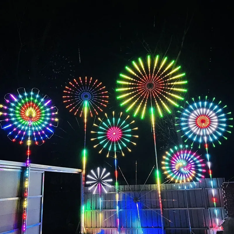 2026 New Year Double‑Sided Programmable Firework Light Windmill Rotating LED Strobe Lamp Outdoor Scenic Area Holiday Lighting
