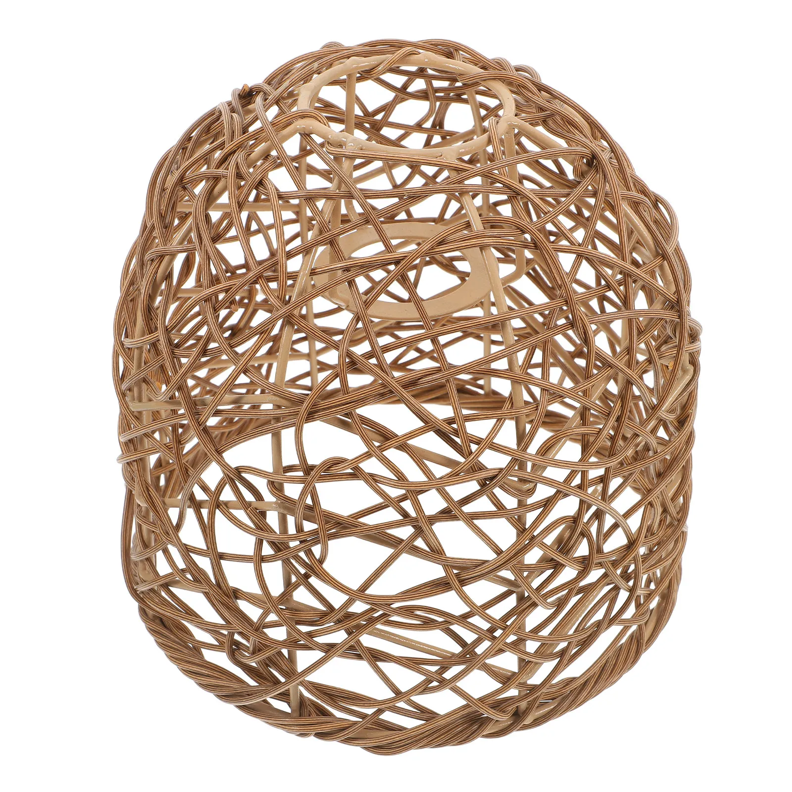Faux Rattan Woven Lampshade for Pendant Floor Lamps Boho Modern Farmhouse Kitchen Dining Room Ceiling Light Fixture Rustic