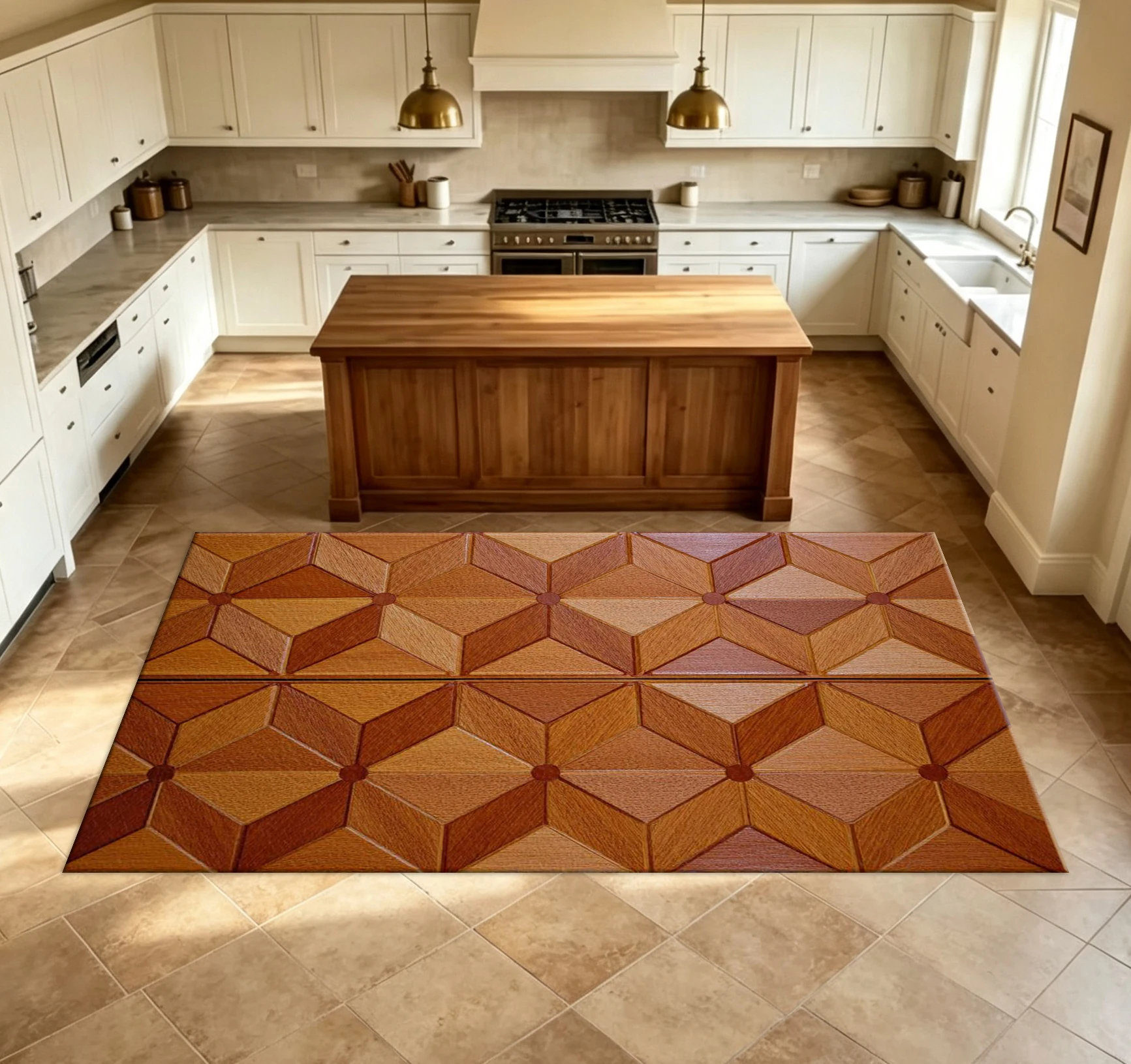 Wood Grain Parquet Style Carpet Flooring, Vintage Style Flooring Decoration Material, Suitable for Home Living Areas