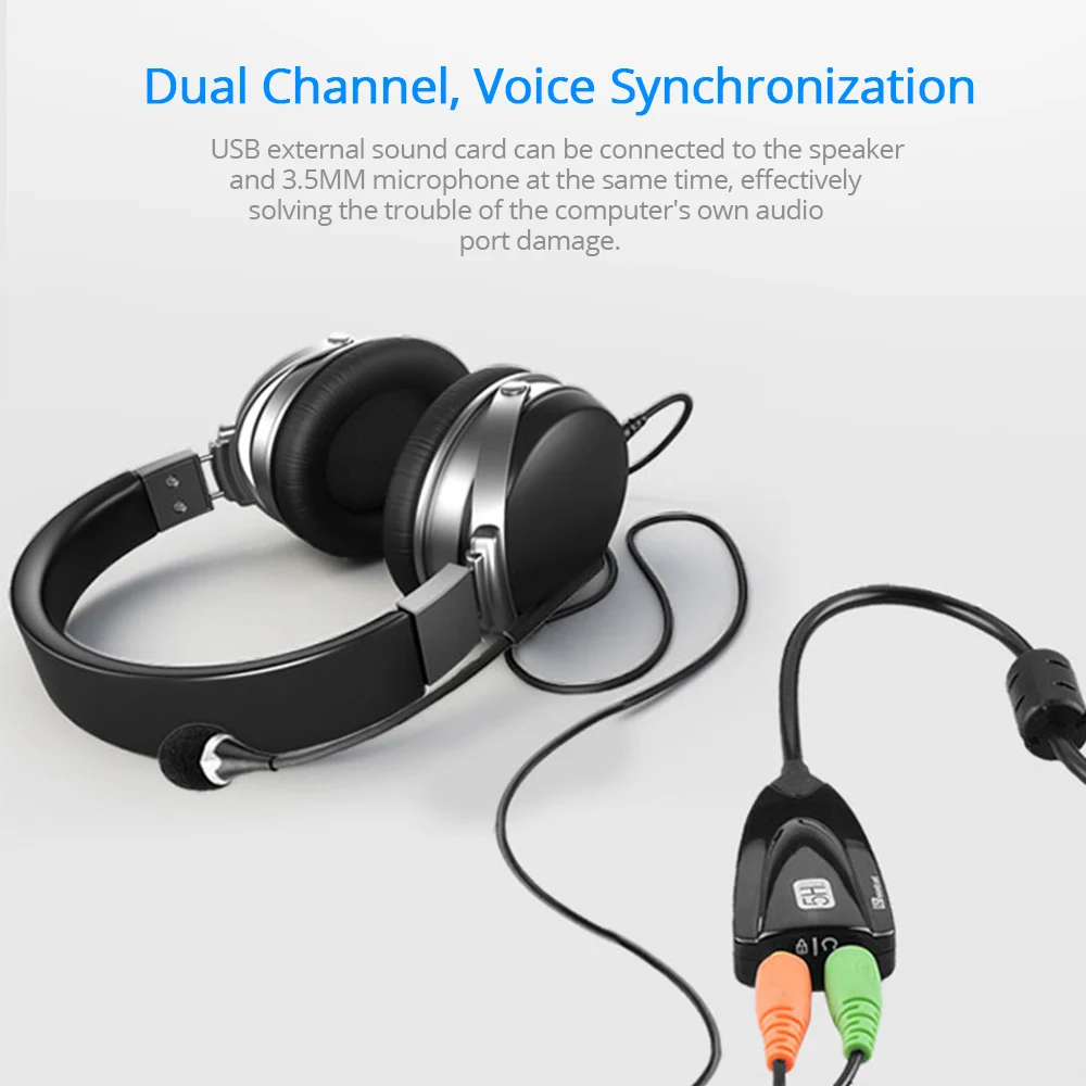 5HV2 stereo 7.1 channel with cable sound card USB sound card Computer games dedicated external high-end sound card image 6