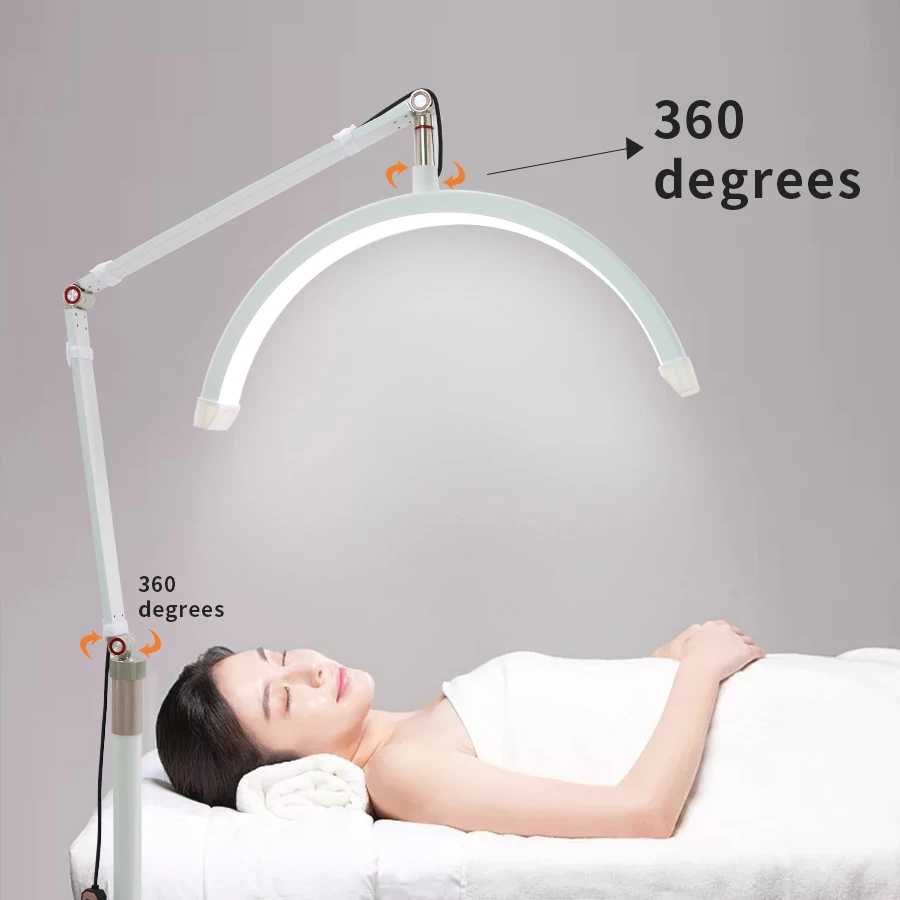 Luz LED de media luna de 16 pulgadas, lámpara de anillo LED de 20W, 3000K-6000K para belleza facial, cuidado de la piel, tatuaje, cejas y filmación