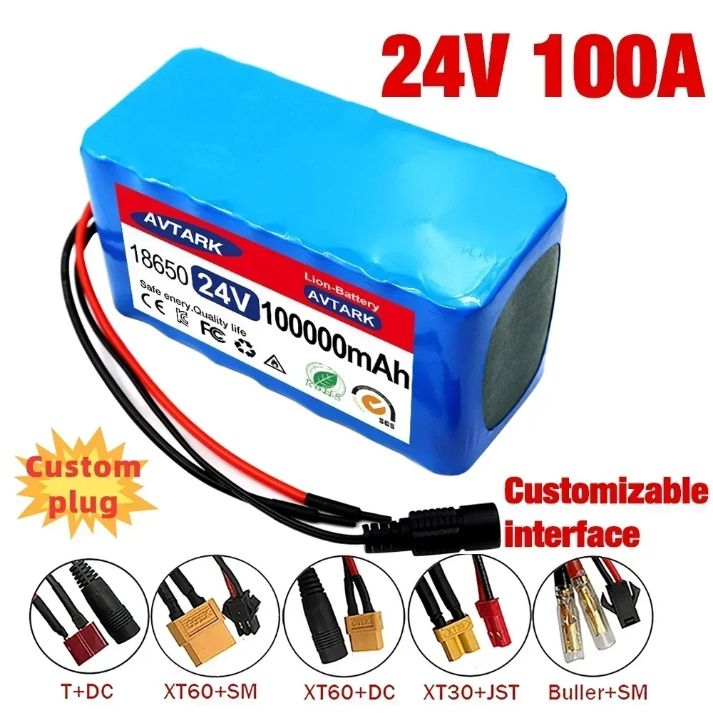 

New 24v 100000mah 18650 battery pack 7s3p with 29.4v 2A charger Electric bicycle lithium battery mobile lithium-ion battery pack