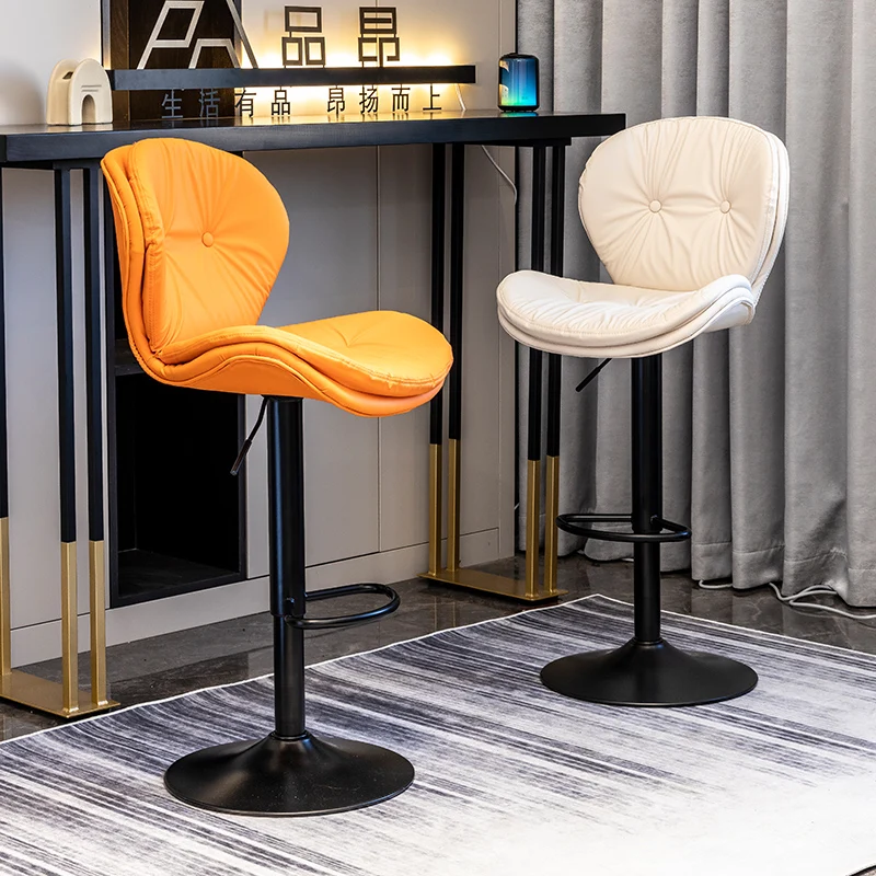 ‌Luxury Adjustable Bar Stool with Backrest, Swivel Kitchen Island Chair, Height Counter Stool for Home & Commercial Use