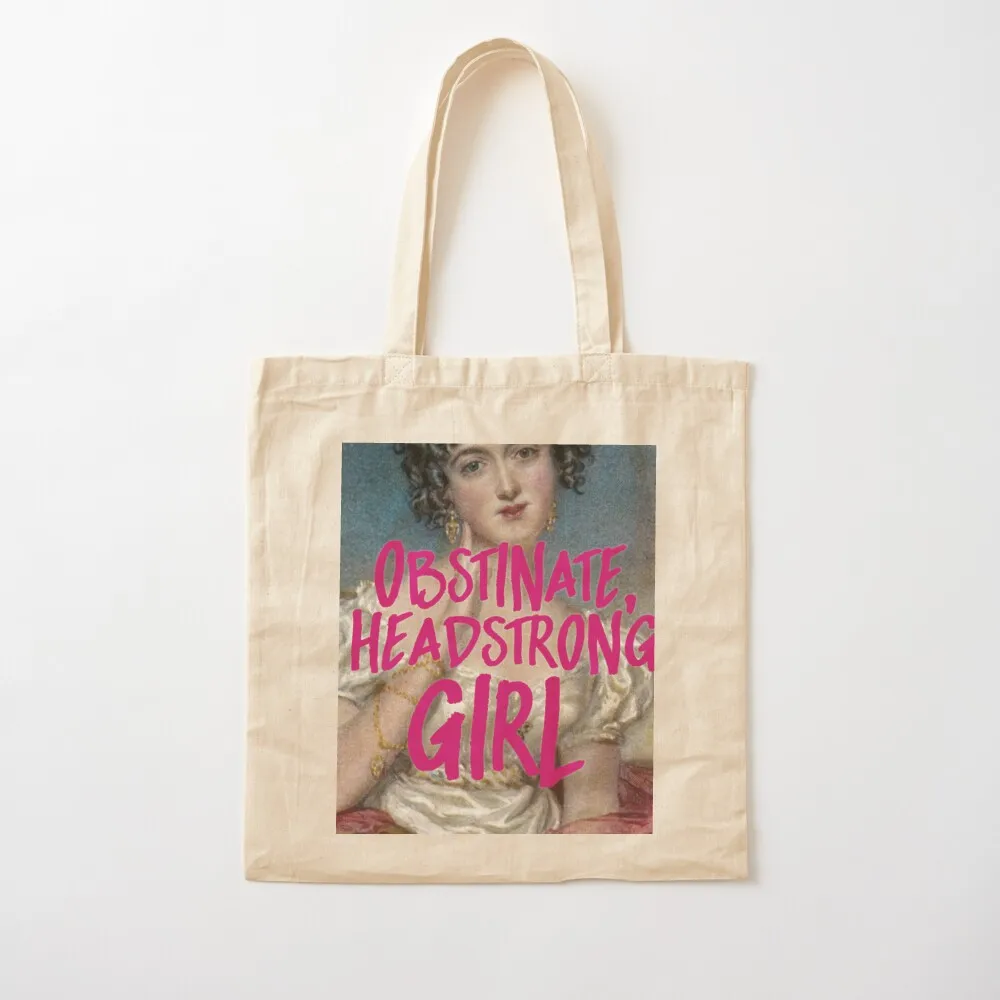 

Obstinate Headstrong Girl Jane Austen Pride and Prejudice Tote Bag canvas shopping bag tote bag custom Canvas Tote