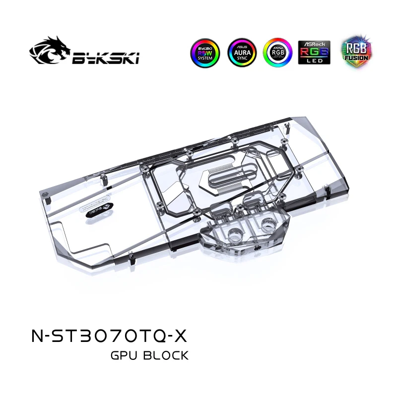 บล็อกน้ำระบายความร้อน Bykski N-ST3070TQ-X สำหรับการ์ดแสดงผล Zotac RTX 3060 Ti 3070 Apocalypse OC / ระบบระบายความร้อนแบบครอบคลุมเต็มแผ่นพร้อมหม้อน้ำทองแดง