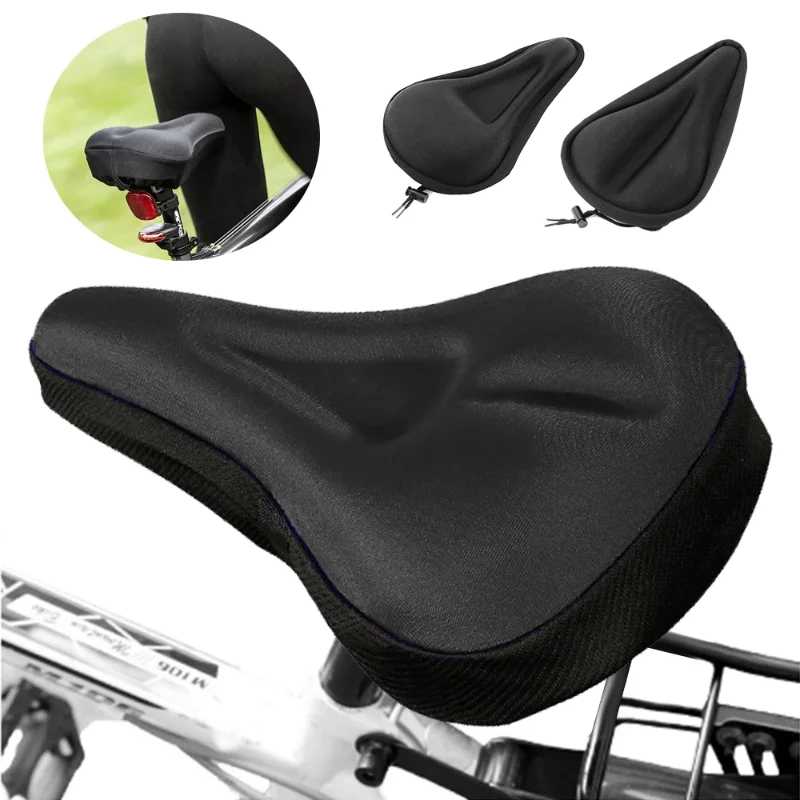 3D Soft Thickened Bicycle Seat Breathable Bicycle Saddle Seat Cover Comfortable Foam Seat Mountain Bike Cycling Pad Cushion Cove