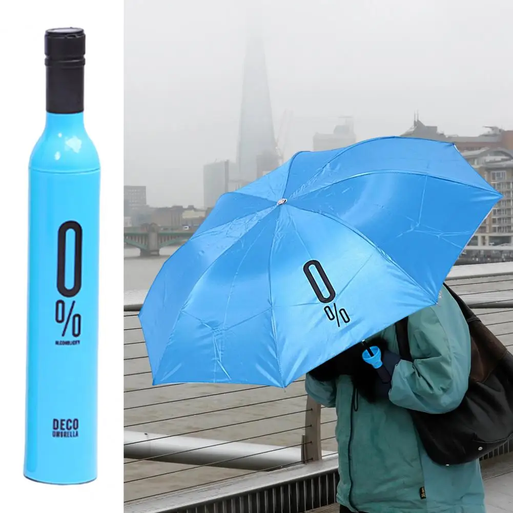 Umbrella Frosted Umbrella Cap Wine Bottle Umbrella Comfortable Grip Outdoor Sun Rain Reverse Folding Umbrella Rainproof