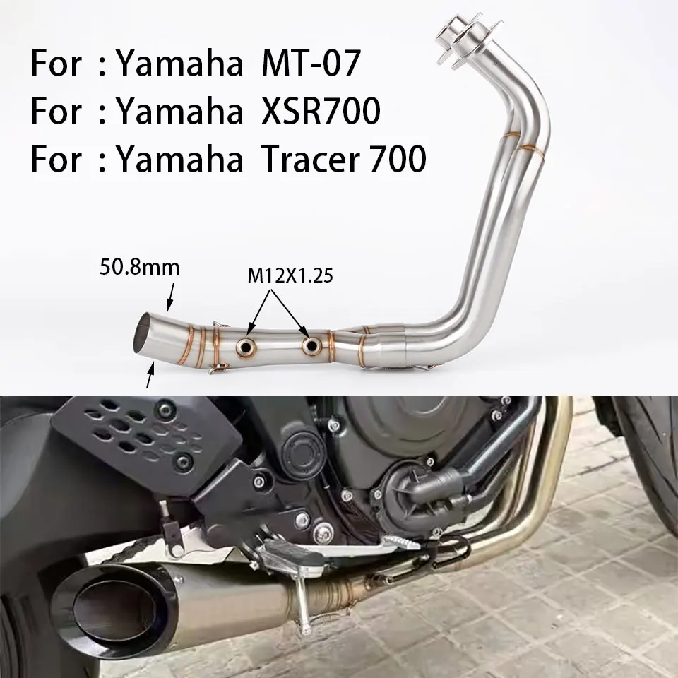 Motorrad-Auspuffanlage Verbindungsrohr für YAMAHA MT 07 TRACER 700 XSR 700 2014-2026 MT07 Auspuff Tracer700 Schalldämpfer Euro 5+