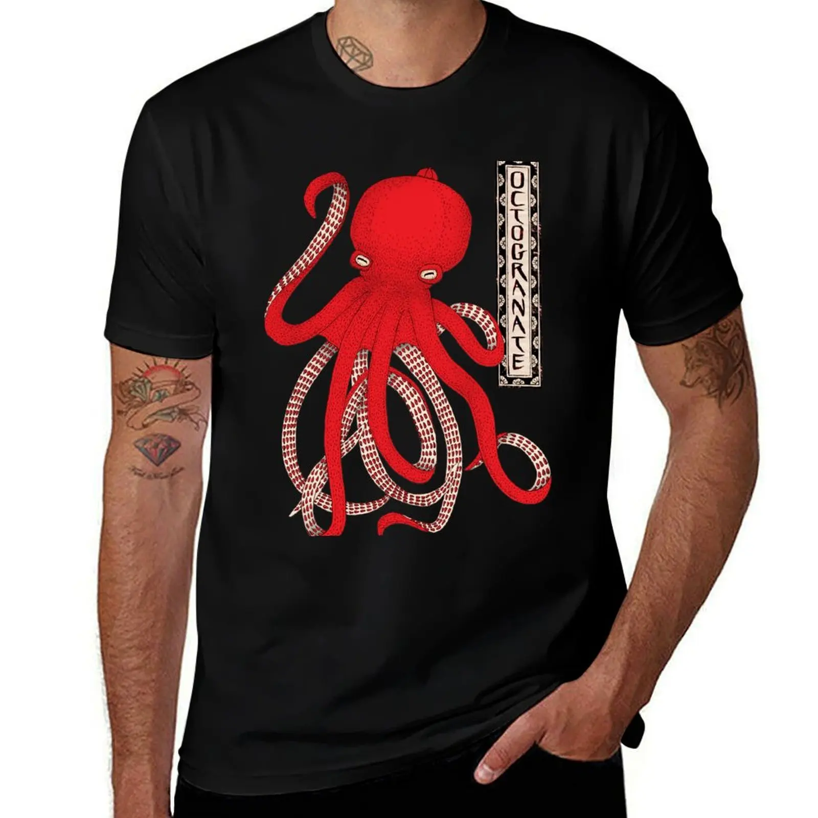 Pomegranate Octopus Octogranate T-Shirt funny t shirts cotton cotton tshirt 100% T-Shirt