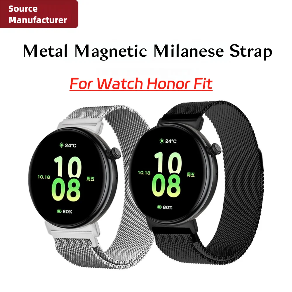 Cinturino milanese in acciaio inossidabile con fibbia magnetica per Honor Watch Fit Vitality/Elegant Edition Cinturino per orologio sportivo alla moda