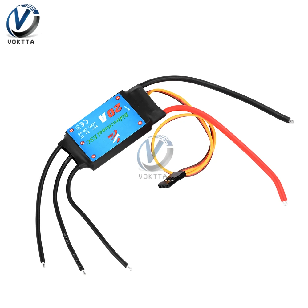 20A 30A 40A 50A Motor Speed Controler 2-6S Bidirectional Brushless ESC for RC Remote Control Car Pneumatic Underwater Propeller