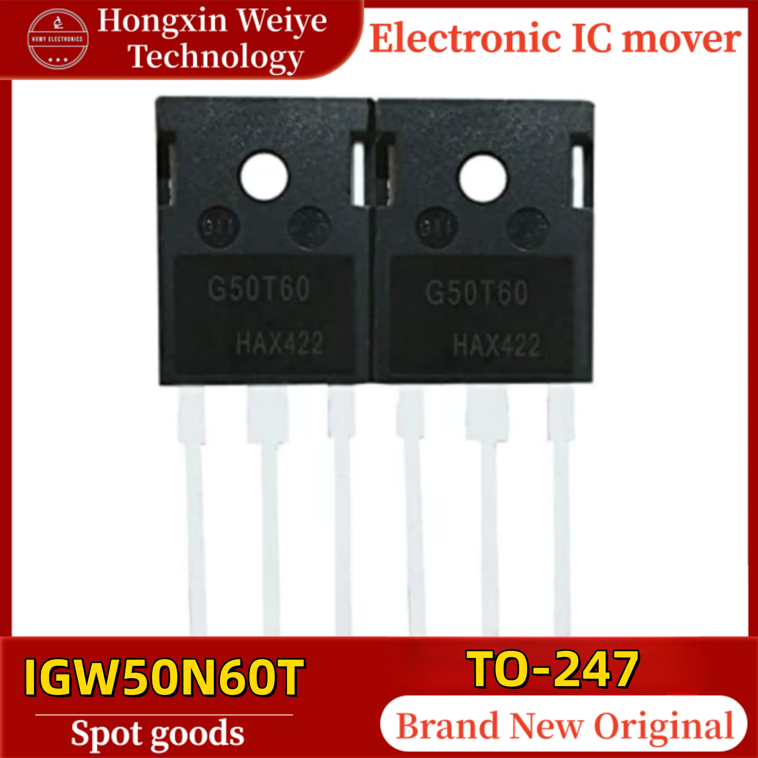 

(10/50 pieces) IGW50N60T with Silkscreen Mark G50T60 IGW50N60 TO-247 600V 90A IGBT Transistor/Module IC 100% Original In Stock F