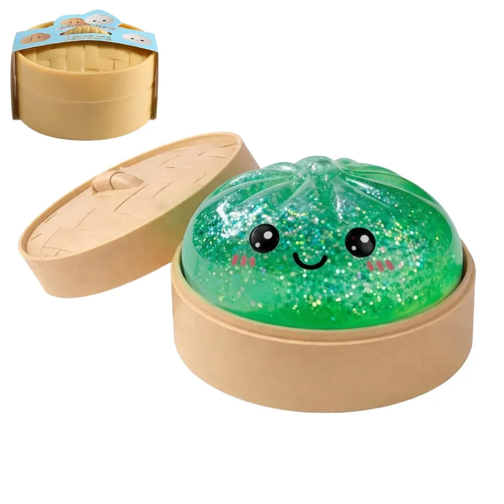 New Glitter Dumpling Glitter Dumpling Squishy with Box Dumplings Sensory Squeeze Toy for Stress Relief image 3