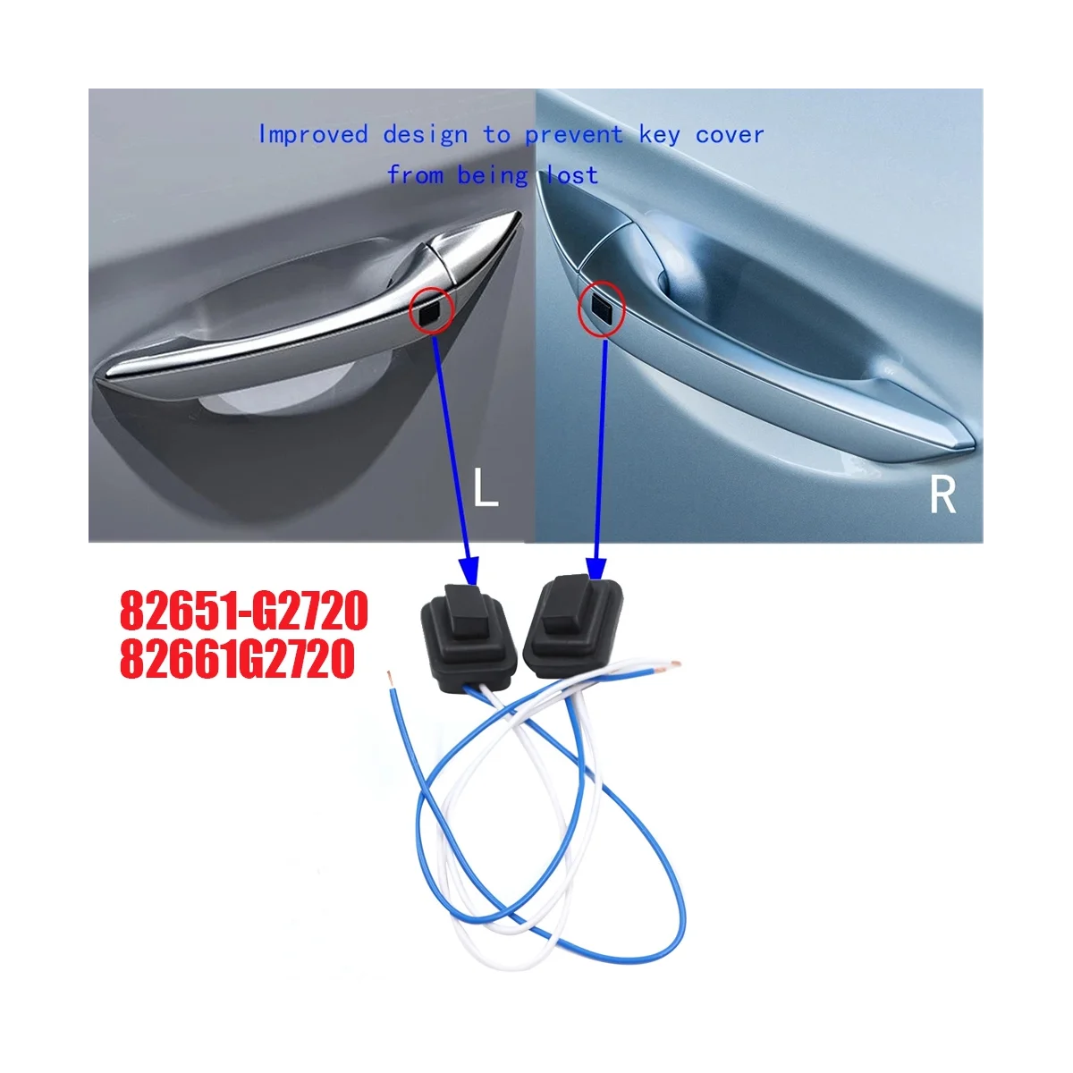 1 paio di chiavi a pulsante per maniglia esterna induttiva muslimexayp per Hyundai IONIQ 2016-2020 estrattore per porta piccolo interruttore