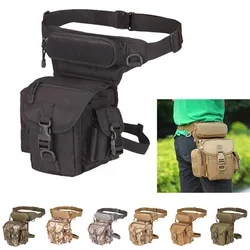 Men's Tactical Drop Leg Bag Multifunctional Waist Pack Adjustable Thigh Belt Hiking Sports Cycling Waterproof Nylon Camping Bag