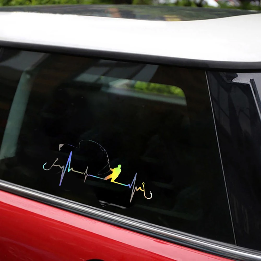 الصيد ضربات القلب سيارة ملصق لاصق لامع ورائع، ملصق حائط من الفينيل مقاوم للماء نافذة السيارة الوفير ملصق الجذع ملصق مائي السيارات الجانب الجسم