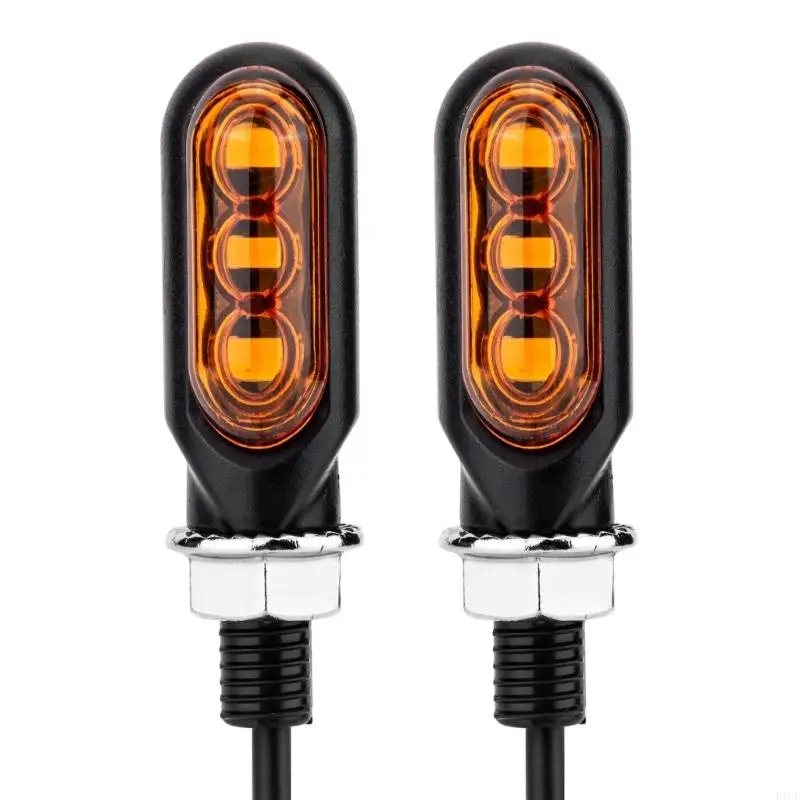 2025 New Pair Motorcycle Dynamic Turn Signals Very Bright LED Mini Size All Weather Resistance Simple Installation Guide