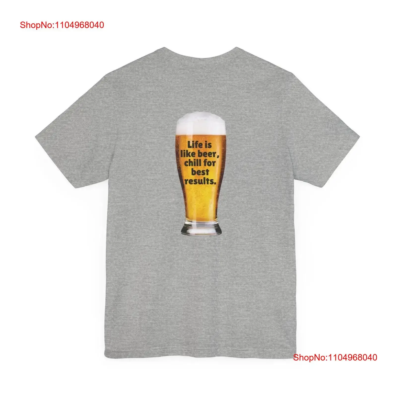 

Life is like beer chill for best results T shirt vintage Washed Versatile streetwear designer clothes fashion homme