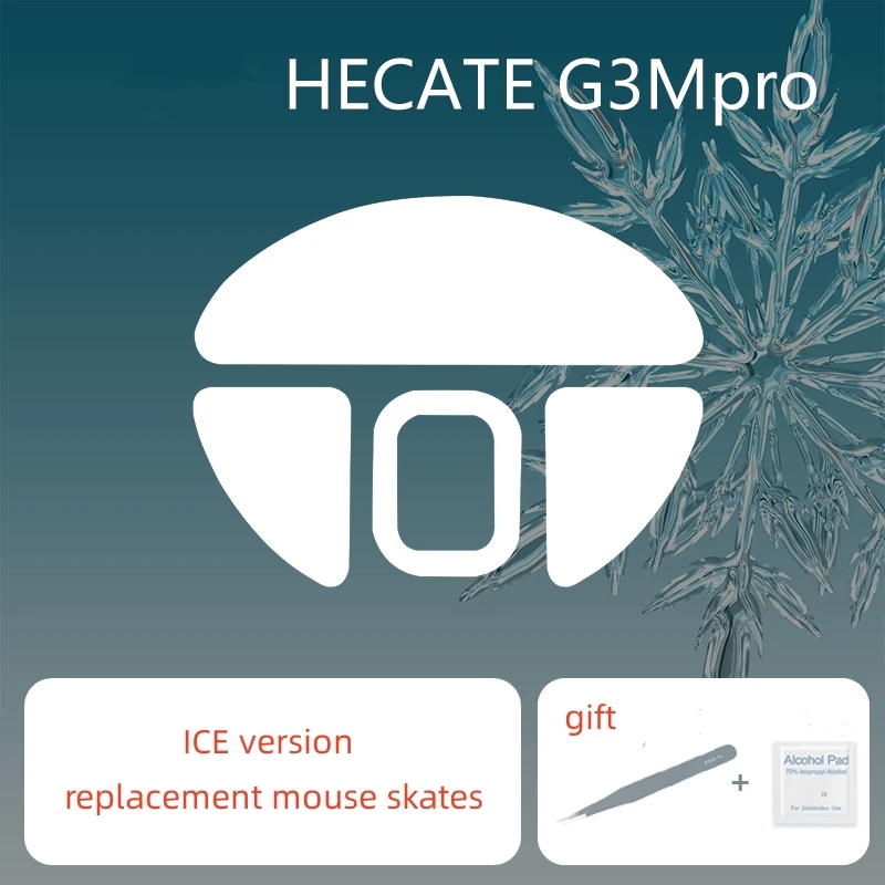 1 Set Ultraglide Smooth Replacement Mouse Skates For HECATE G3M Pro Control Speed Mouse Feet ICE Version PTFE Mice Glides