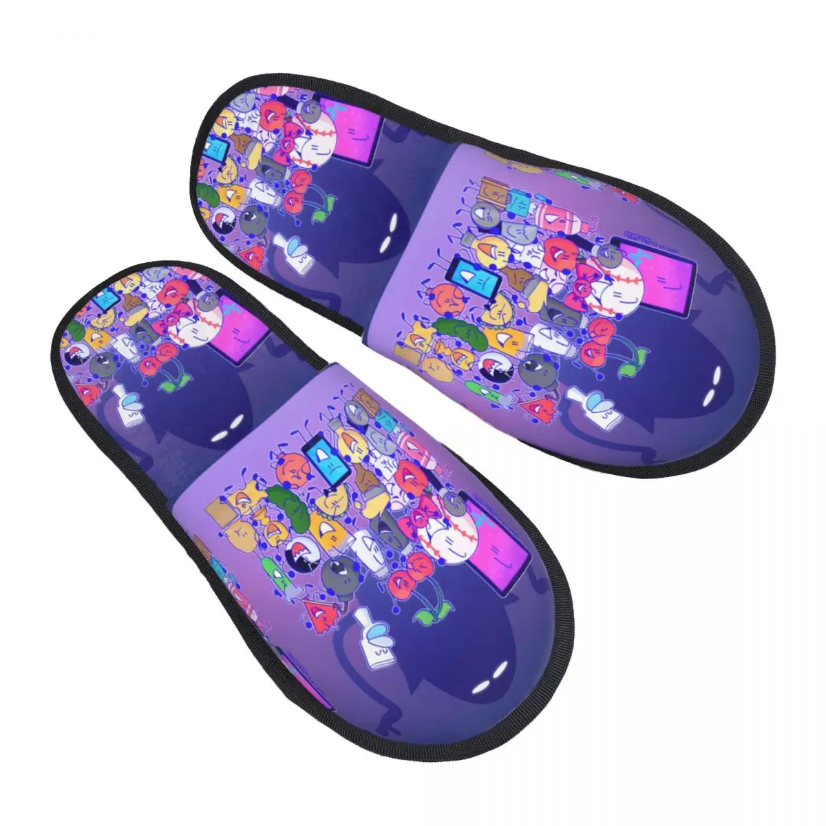 BFDI Inanimate Insanity Cartoon Winter House Slippers Indoor Battle for Dream Island Cozy Memory Foam Slippers Non-slip