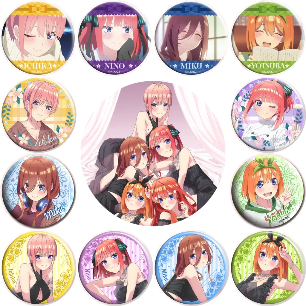 58mm Anime La Quintessenza Quintuplets 5toubun no hanayome COSTUME Cosplay Distintivo Pin SPTE Spilla in banda stagnata ﻿   Prop Natale Gilf