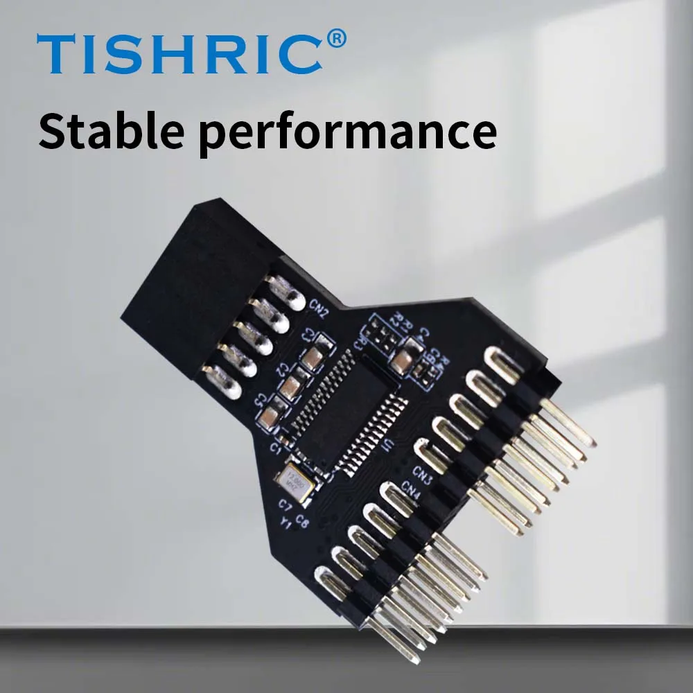 

TISHRIC USB2.0 9Pin Splitter 9-Pin USB HUB Connectors 1 To 2 Extension Adapter Motherboard USB 9Pin Header For RGB Lamp Fan