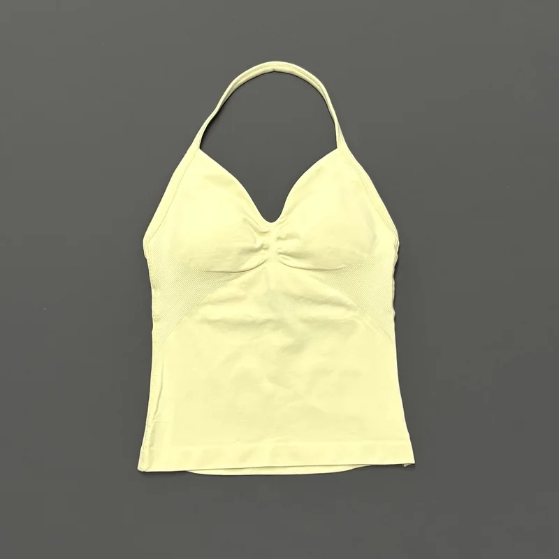 HISTELLO Halter-Yoga-Tanktop für Damen, sexy, mit Trägern, rückenfrei, schmale Passform, gepolstert, atmungsaktiv, für Fitness, Laufen, Workout, Sport-Tops – Detail 9