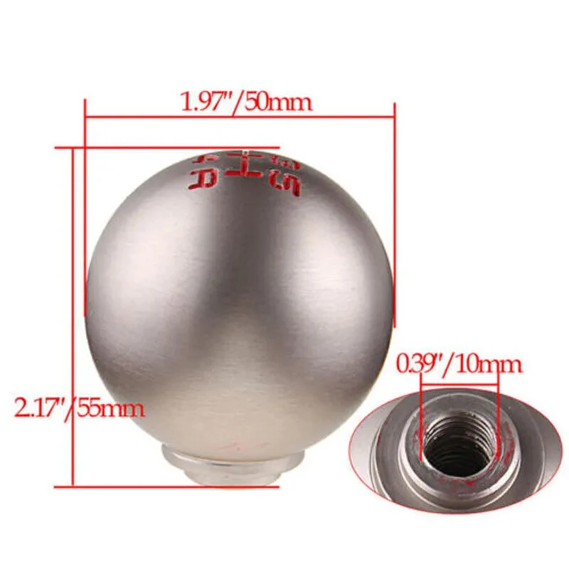 1 Pc 6 Speed Manual Gear Shift Knob M10*1.5 Light Weight Aluminum Alloy For Honda 6 Speed Manual Vehicles With M10x1.5 Thread