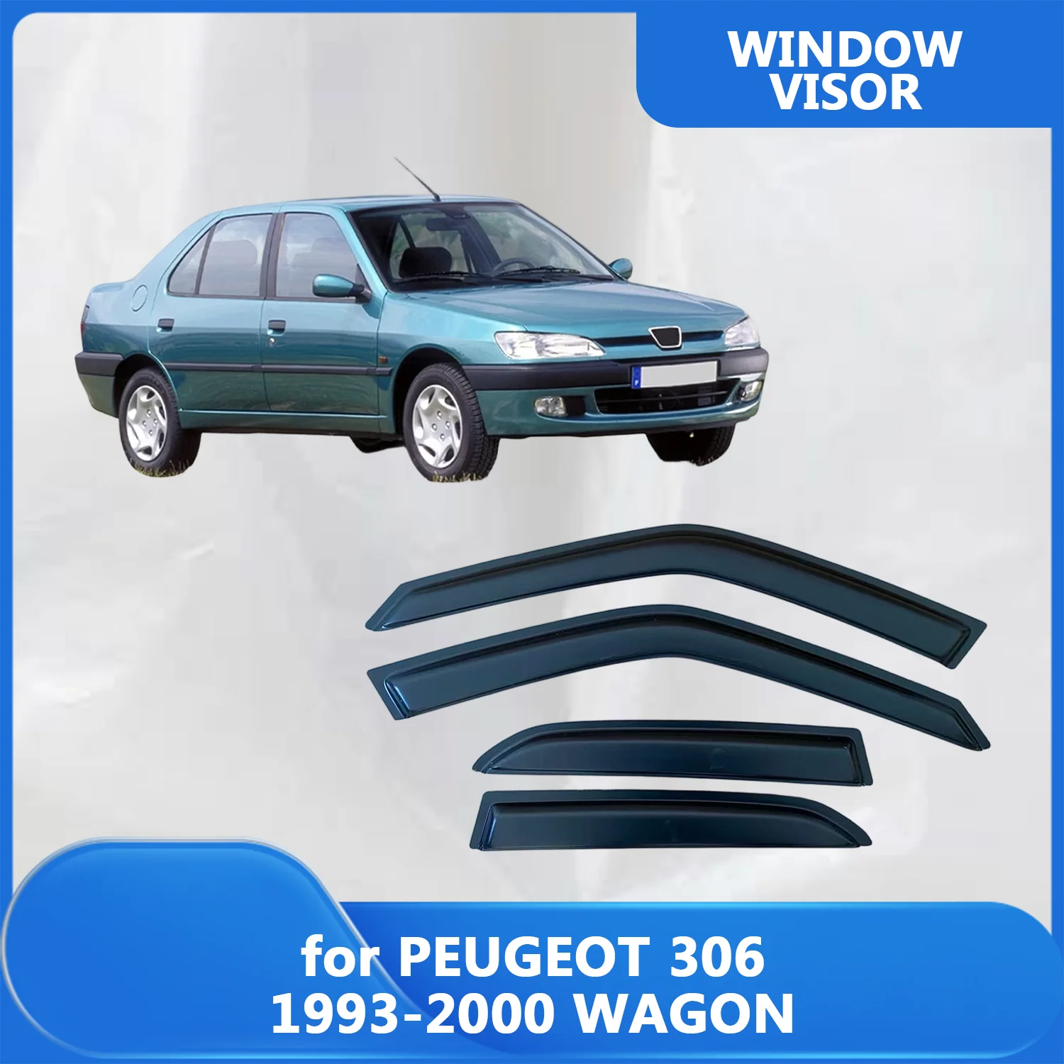 

Window Visor for PEUGEOT 306 1993 1994 1995 1996 1997 1998 1999 2000 Wind Deflectors Rain Guards Door Visor Vent Shades