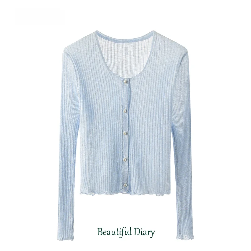 Women's Summer Ice Silk Air Conditioning Open Cardigan Shoulder Shawl Long Sleeve Square Collar Thin Outerwear Skirt