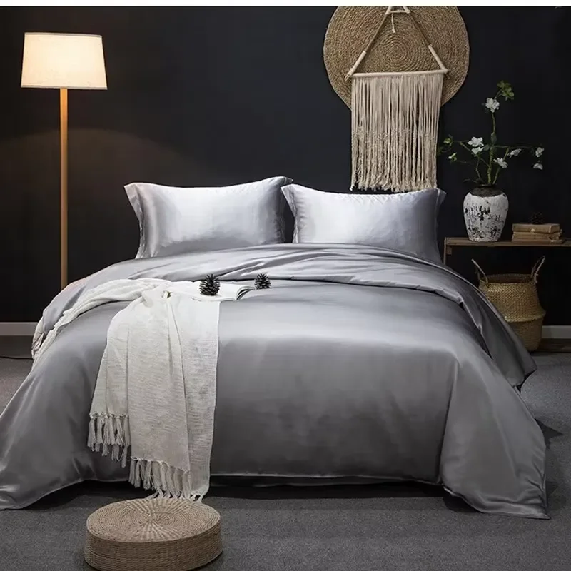 25 Momme Heavy Mulberry Silk Duvet Cover and Bed Sheet Set 4 Pieces Silk Bedding Set