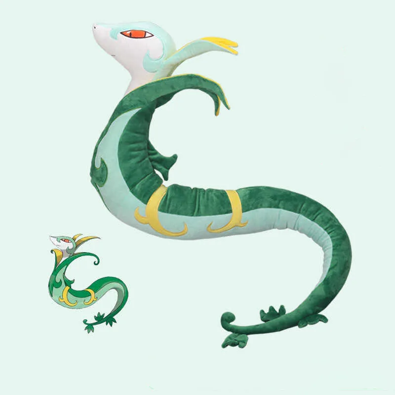 

110 см Pokmeon Serperior аниме мультфильм большая плюшевая игрушка подушка орнамент для взрослых и детей подарок на день рождения игрушка