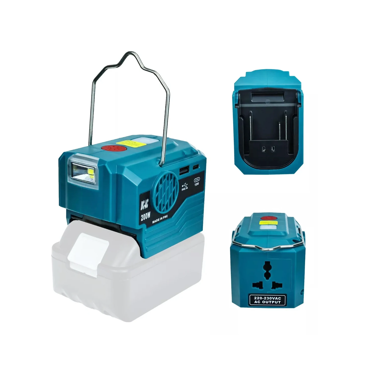 Conversor de Adaptador de Bateria para Makita Ferramenta Elétrica com Ganchos de Elevação Porta Usb tipo c 220v