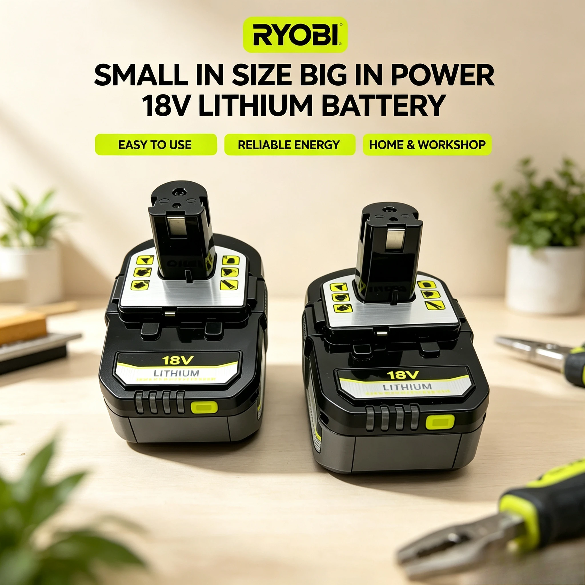 RYOBI ONE+ 18V 8.0Ah Lithium Battery for RYOBI ONE+ Series Cordless. Battery Replacement for Power Tools, RYOBI Charger