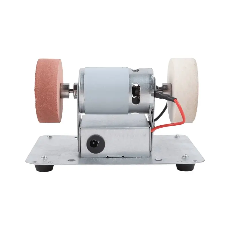 N96R Mini Electric Bench Grinder Mini Bench Grinder Small Polishing Machine Variable Rotation Regulation US Plug
