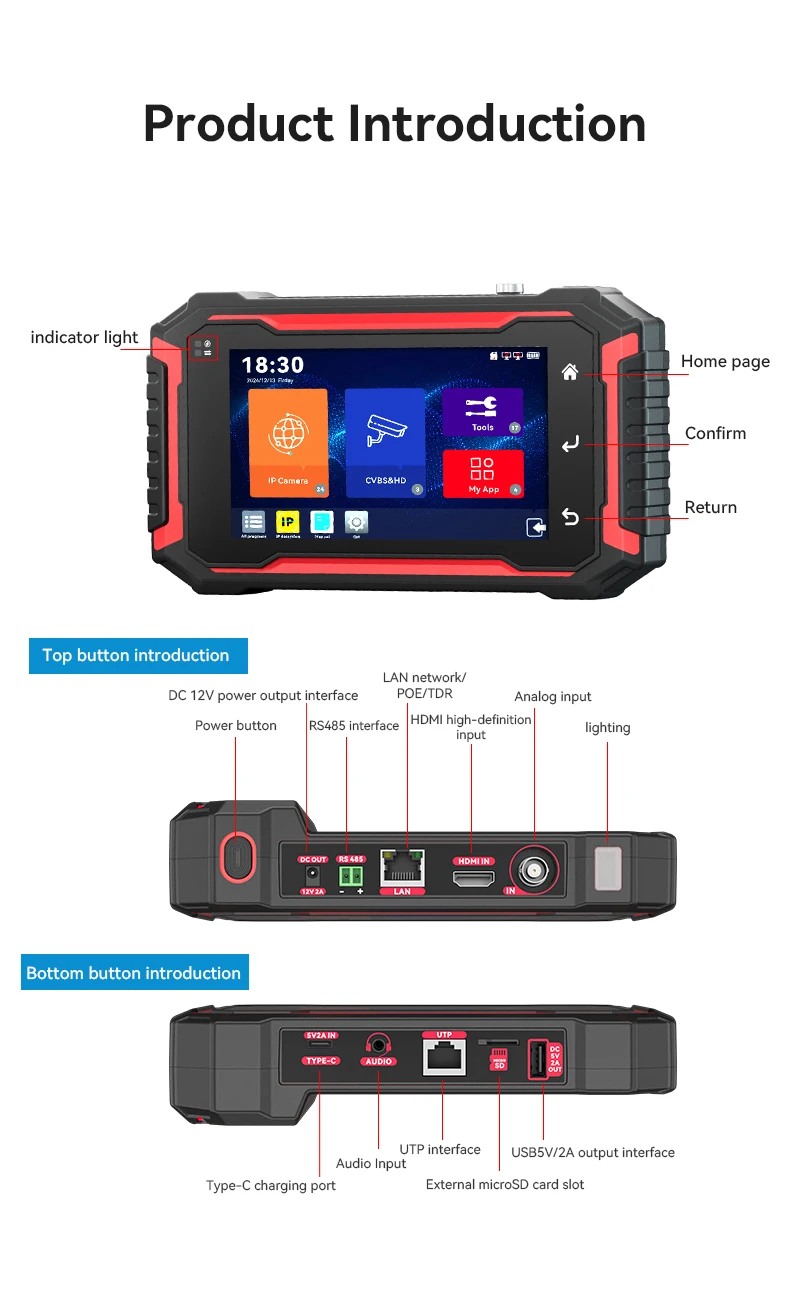 NOYAFA IPC725-1CCTV Netzwerkkabeltester mit HD-Touchscreen-Monitor für PoE, VFL, OPM, TDR, Pegelmessgerät, IP-Such- und Scanfunktion, Kabelverfolgung – Detail 14