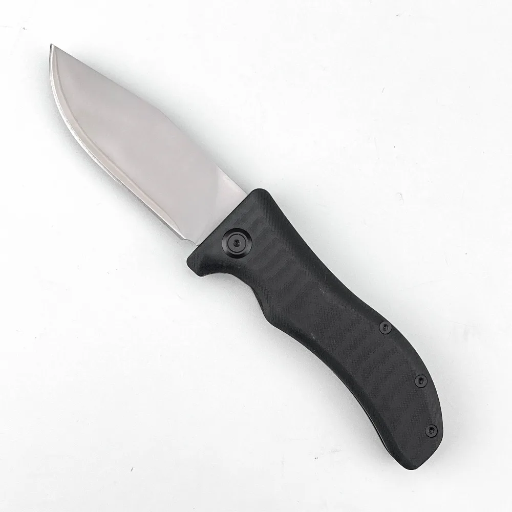 2524BK Portable EDC Folding Knife Black G10 Handle D2 Steel Blade for Camping, Hunting & Field Use