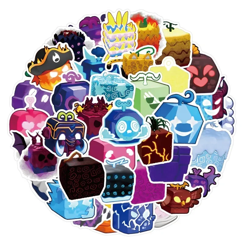 50pcs BLOX FRUITS Graffiti Stickers Suitcase Water Cup Scooter Notebook Mobile Phone Decorative Stickers